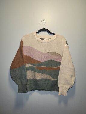Universal Thread Multicolored Landscape Knit Sweater | Small